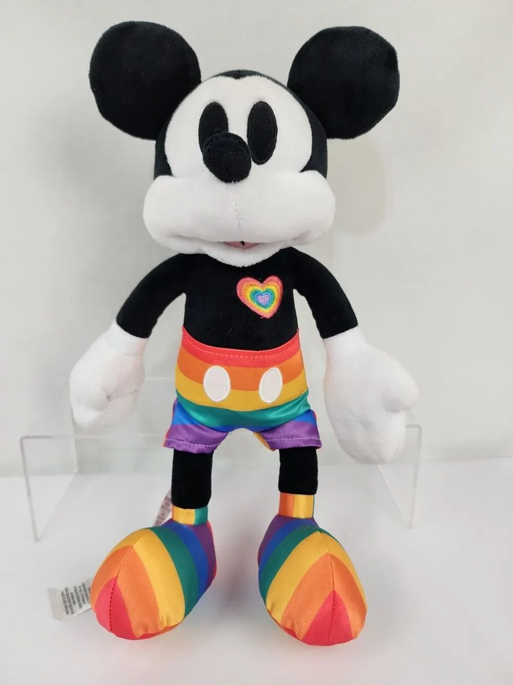 Disney Parks Mickey Mouse Plush 14'' Pride Collection Rainbow Colorful